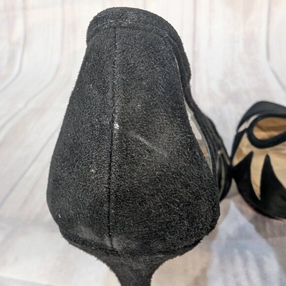 Charlotte Olympia Black Suede & PVC Dolly Heels Size 36 - Picture 5 of 12